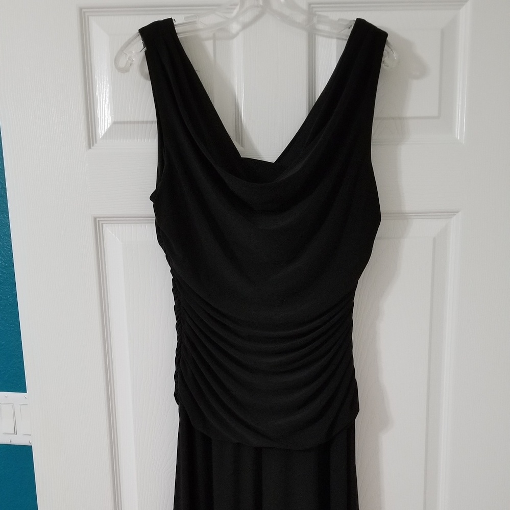Black Floor Length Dress Cocktail Party Wedding